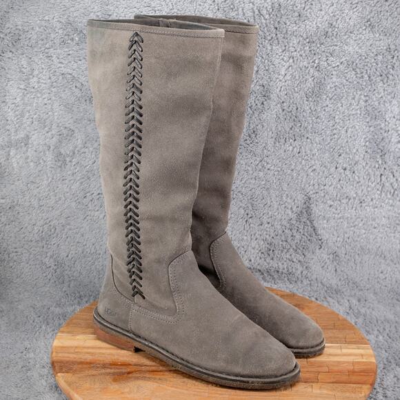 Ugg Australia Wilder Riding Boots Womens Size 8 Gray Tall Suede Boots 1008967 - Picture 1 of 6